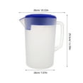 thumbnail image 2 of OUNONA Plastic Water Pitcher with Lid and Handle, Transparent Frosted Base with Measurement Marks for Home Use, 2 of 7