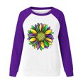thumbnail image 4 of Qiopertar Mode Femmes Imprimé Col Rond Pull Tops Manches Longues Blouse Confortable Chandail en Molleton Offres de la Semaine Liquidation Moins de 5$ jusqu'à 90 % de Réduction, 4 of 4