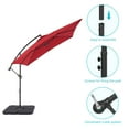 thumbnail image 7 of CHYVARY 8.2 x 8.2ft Outdoor Patio Offset Hanging Cantilever Umbrella W/Base for Deck, Poolside and Garden,Red, 7 of 7