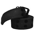 thumbnail image 2 of Men's Women's Double Grommet 2 Hole Belts Canvas Web Solid Casual Belt Black Size L, 2 of 5