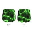 thumbnail image 4 of Disketp Green Lightning Print Women's Shorts Workout Shorts for Athletic Gym Running Shorts with Phone Pockets Small, 4 of 8