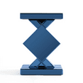thumbnail image 6 of SHYFOY 23" Blue Mirrored Pedestal End Table with Crystal Diamond Inlay, Modern Accent Side Table, 6 of 10