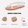 thumbnail image 3 of Ataiwee Women's Flat Slide Sandals - Fashion Casual Braided Toe Ring Cute Summer Shoes., 3 of 6