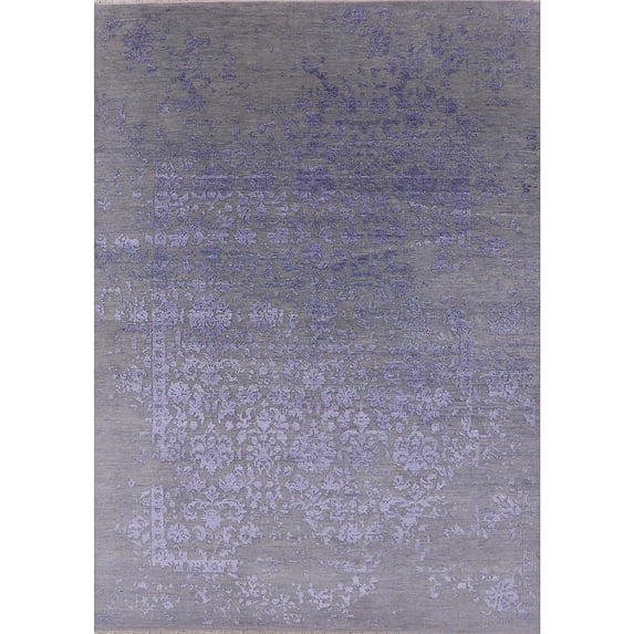 Ahgly Company Machine Washable Indoor Rectangle Industrial Modern French Lilac Purple Area Rugs, 5' x 8'