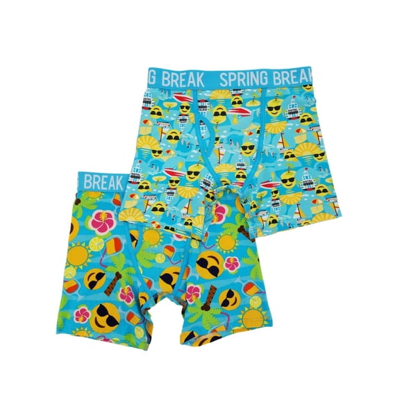 Mens 2-Pack Spring Break Emoji Boxer Briefs Boxers Small