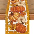 thumbnail image 2 of Thanksgiving Maple Leaf Pumpkin Table Runner, 13x72 in Fall Harvest Durable Table Runners for Party Table Decoration, 2 of 6