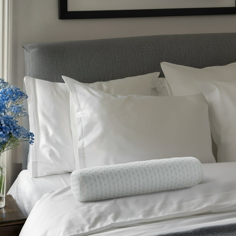 Cervical Neck Roll Memory Foam Pillow, Round Support for Neck