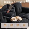 thumbnail image 3 of Timbernest 89" Sectional Sofa for Living Room, 3 Seater Chenille Cloud Couch with Storage, USB Ports, Black, 3 of 9