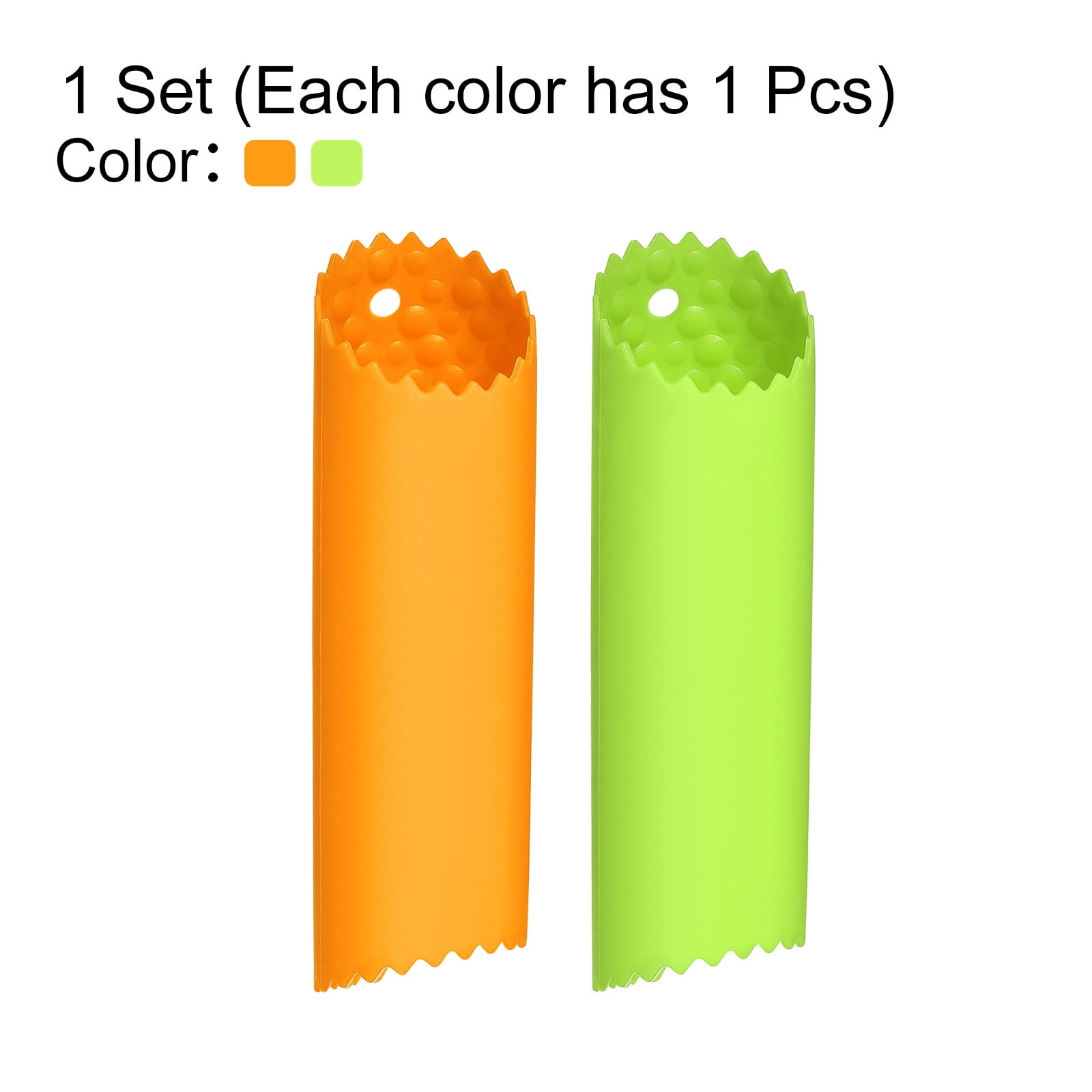 Unique Bargains Garlic Peeler Skin Remover Roller Keeper Orange/Green