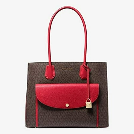 Michael Kors Mercer Logo Ladies X-Large Two Tone Leather Tote Bag 30F9GM9T4B-268