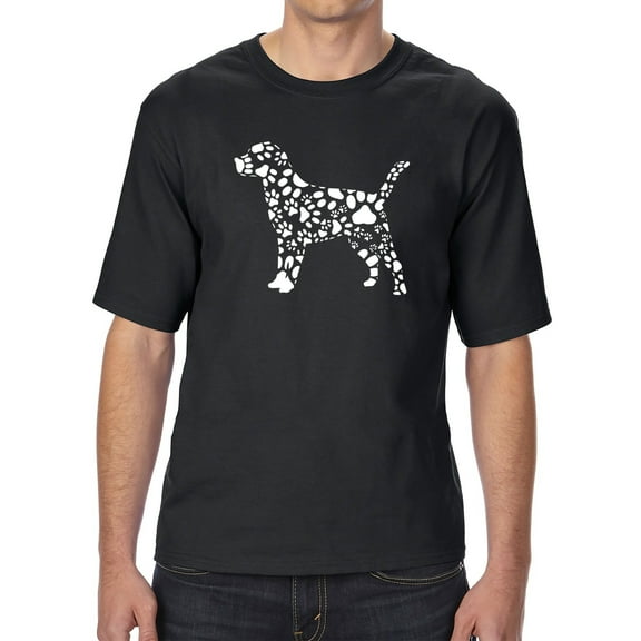 Men's Tall and Long Word Art T-shirt - Dog Paw Prints