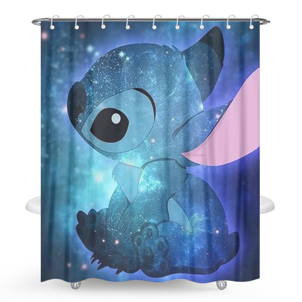 Cartoon Stitch Shower Curtain for Bathroom Sets Christmas Style Home