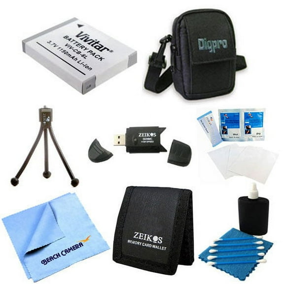 Special Loaded Value BP-6L Battery Kit for Canon SX500, SX260, D10, S95 & 500HS - Includes BP-6L 1100mah Battery Pack, Carrying Case, USB 2.0 Card Reader, Mini Tripod, 3 Card Memory Card Wallet, Clea