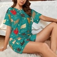 thumbnail image 4 of Yiaed Hens And Rooster Print Short Sleeve Pajama Sets for Women Casual Crew Neck 2 Piece Lounge Sets Women's Short-Sleeved Pajama-XX-Large, 4 of 6