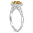 thumbnail image 2 of SZUL Women's 5MM Cushion Cut Citrine and Diamond Halo Ring in 10K White Gold, 2 of 5