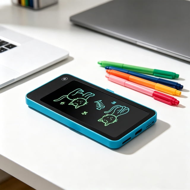 Portable Lcd Writing Tablet Drawing Board with Stylus | Doodle Note Pad with Erase Lock | Reusable Electronic Scribble Board for Kids Students Home Office