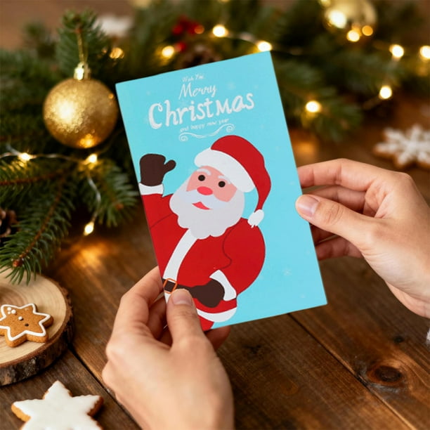 Tarjetas de Felicitación Navideñas de Invierno de 10 X 18 Cm | Tarjetas Navideñas de Muñeco de Nieve para Niños, Familia y Amigos | Tarjetas Navideñas de Papel Multicolor con Sobres | Deseos Festivos