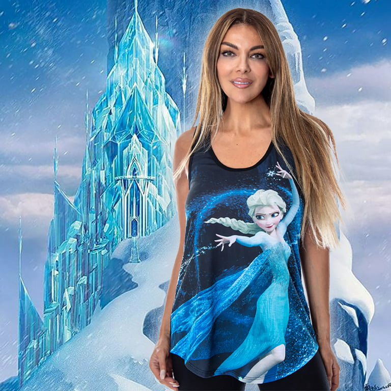 Juniors Frozen Elsa Tank Top Sleeveless Shirt - Walmart.com