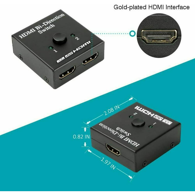 Switcher 2 en 1 Commutateur répartiteur HDMI Bi-Direction 4K 2.0