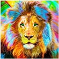 thumbnail image 1 of Diy 5D Diamond Painting By Number Kit, Colorful Lion 40 X 40Cm Diamond Embroidery Kit Animals, Diamond Painting Full 5D Rhinestone Picture Craft For Home Wall Decor, 1 of 5