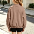 thumbnail image 6 of Little Girls Boys Long Sleeve Sweatshirt Snap Button Down with Side Pockets Loose Fit Soft Comfortable Casual Fall Outwear for Kids 4-15 Years, 6 of 7