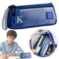 thumbnail image 2 of Meiiso Pencil Pouch, Fashion Canvas Chain Pencil Case Wtih 2-Layer Storage Space, Large Capacity Semi-Transparent, Sturdy Wear-Resistant, 8.46" X 3.54, Style A, 2 of 8