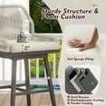 thumbnail image 3 of MEISSALIVVE Set of 2 Rattan Swivel Bar Stools, 30" Counter Height with Woven Rope Back, Cushioned Patio Bar Chairs for Kitchen, Garden, Beige, 3 of 7