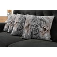 thumbnail image 2 of Ambesonne Dragon Throw Pillow Cover 4 Pack, Scary Creature Sketch, 16", Grey Umber, 2 of 6