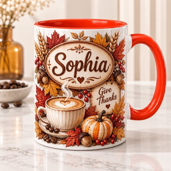 Mug Pumpkin Harvest Ceramic Coffee Cup for Cozy Fall Baking Lovers