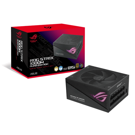 ASUS ROG Strix 1000W Gold Aura Edition (Fully Modular Power Supply, 80 Gold Certified, ATX 3.0, Cybenetics Lambda A Certification , PCIe Gen 5.0 Ready, Axial-tech Fan, Aura Sync)