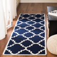 thumbnail image 5 of Safavieh Dhurries Navy Contemporary Rug - Runner 2'6" x 8', 5 of 5