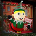 thumbnail image 3 of Papá Noel inflable navideño OurWarm de 3,5 pies que se asoma por la ventana, decoración navideña que explota con luces LED, decoración para jardín exterior, 3 of 5