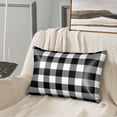 thumbnail image 6 of KLL White And Black Plaid Pattern Silk Pillowcase for Hair and Skin Standard Size 20"X 30" Soft Breathable Pillow Covers for Sleeping, 6 of 7