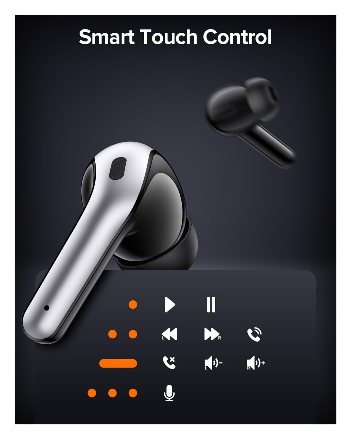 Bluetooth Headphones True Wireless Earbuds 60H Playback LED Power Display Earphones with Wireless Charging Case IPX5 Waterproof in-Ear Ear buds with Mic for TV Smart Phone Laptop Computer Sports