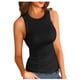 thumbnail image 1 of Camiseta sin mangas de canalé para mujer: corte ajustado, espalda nadadora, poliéster, chaleco informal de verano, tallas S-XL, US 4-10, 1 of 2
