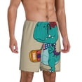 thumbnail image 2 of Fotbe Cool Dino Playing Skateboard Pantalones Cortos de Pijama para Hombre, Ropa de Dormir, Pantalones de Pijama Cortos para Hombre-Large, 2 of 6