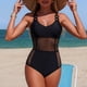 thumbnail image 1 of Traje de baño de una pieza para mujer, traje de baño de bikini cómodo de color liso con tirantes, traje de baño de moda playera para mujer, trajes de baño de una pieza para mujer, trajes de baño para, 1 of 9