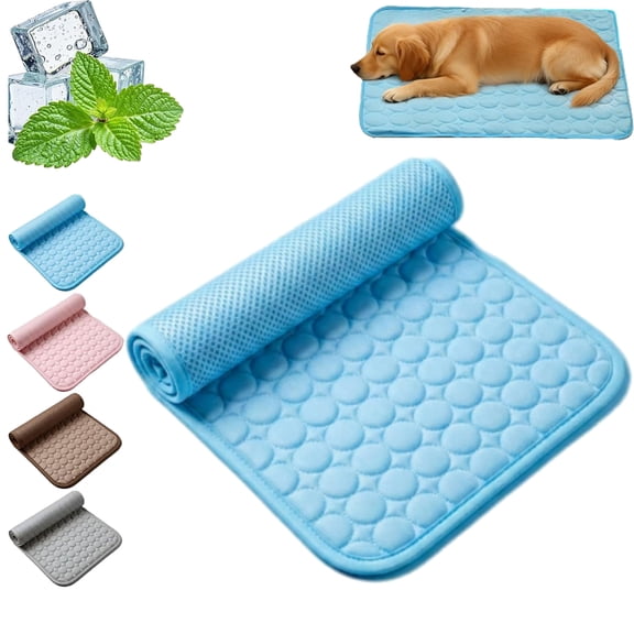 Dog Cooling Mat, Self-Cooling Ice Silk Pet Cooling Pad for Dogs Cats, Washable Waterproof Foldable Summer Cool Bed, for Small Medium Large Dogs