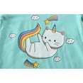 thumbnail image 2 of FEDPOP Girls Cat Pajamas Graphic Pjs 100% Cotton Kids Clothes Sleepwear Sets 6T, 2 of 7
