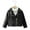 Black, variant on EsaierrBoys Girls Fall Winter Motorcycle Faux Leather Jackets for Toddler Kids with Oblique Zipper Coats Baby Casual Short Outerwear Jackets 1-7Y