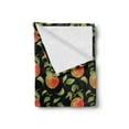 thumbnail image 2 of Fruits Soft Flannel Fleece Throw Blanket, Hand Drawn Detailed Illustration of Branches of Apple Trees with, Cozy Plush for Indoor and Outdoor Use, 50" x 70", Fern Green Red Black, by Ambesonne, 2 of 5