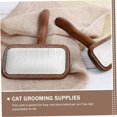 thumbnail image 2 of Cat Hair Comb with Ergonomic Wooden Handle for Pet Cat Grooming Brush for Massaging and Cleaning Long Haired Pets, 2 of 5