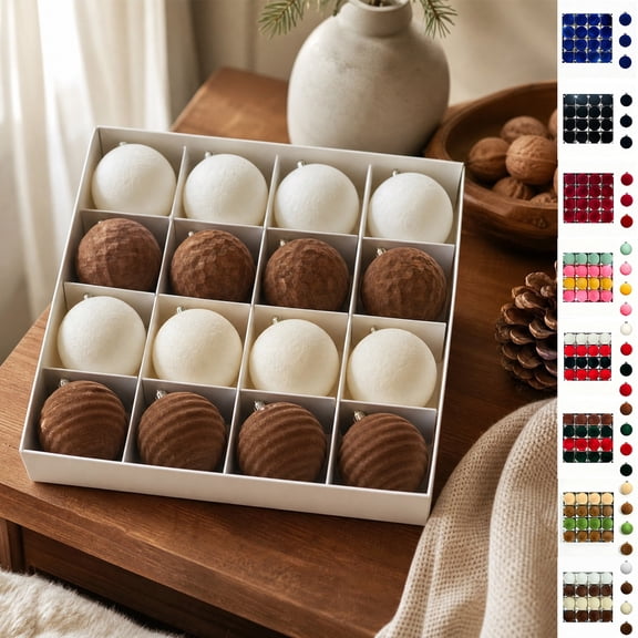 Dgankt Christmas Tree Decor Shaped Plastic Christmas Baubles Decorations Colorful Snow Flock Flocked Christmas Ornament Balls