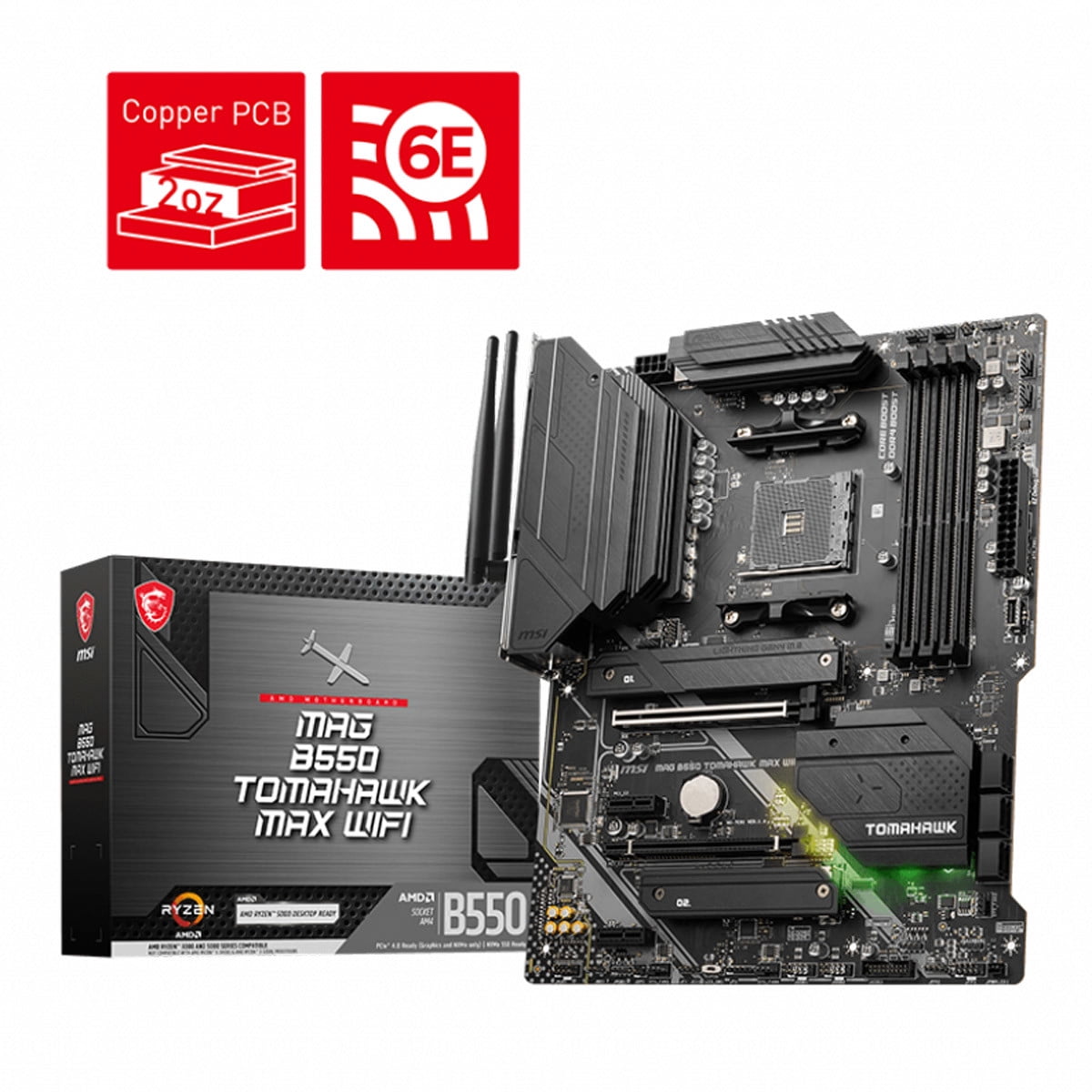 MSI B550 TOMAHAWKとCORSAIRのメモリ32GB MSI MAG B550 Tomahawk MAX WiFi Gaming Motherboard, AMD AM4