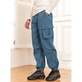 thumbnail image 4 of Pantalones cargo ZAFUL con bolsillo plano, paracaídas para hombre, color azul M, 4 of 5