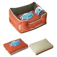 thumbnail image 4 of Pet Life Touchdog Original Sporty Vintage Throwback Reversible Plush Rectangular Dog Bed, 4 of 8