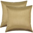 thumbnail image 2 of Aiking Home Collection 26x26 Inches Faux Silk Square European Shams, Zipper Closure, Brass (Set of 2), 2 of 7