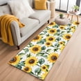 thumbnail image 2 of Sunflower Large Area Rugs for Bedroom Living Room, Soft Non Slip Carpet Bedside Rug, Spring Green Botanical Summer Floral Rectangular Floor Cover Kitchen Accent Rug 2'x6' for Dining Room/Office, 2 of 9