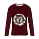 thumbnail image 4 of Amzcrzy - Sudadera Para Hombre, Estilo Casual, Con Estampado Navideño, Deportiva, De Manga Larga Y Cuello Redondo, Color Vino, 4Xl, 4 of 5