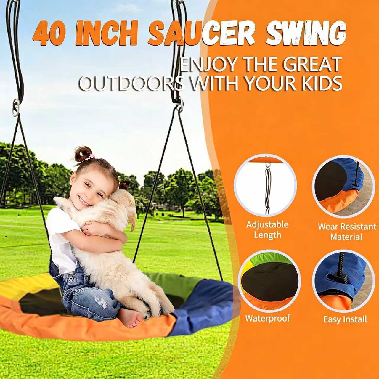 Shengchao Trade Metal Kids Swing Set – Heavy Duty Outdoor A-Frame with 2 Swings, Backyard Playground Equipment for Children